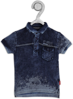 Gini Jony Boys Dyed Pure Cotton T ShirtDark Blue Pack of 1