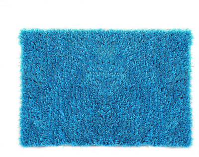 RM Handloom Microfiber Door Mat(Turquoise, Small)