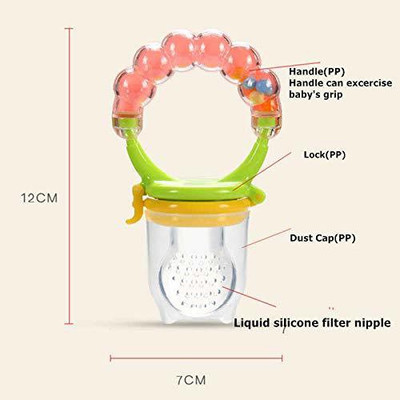 smilykid Fresh Food Nibbler Silicone Baby Fruit Feeder Dummy Pacifier Newborn Nipple Teether and Feeder(Multicolor)