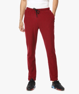 CAMPUS SUTRA Striped Men Red Track Pants