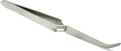 Luxuro Cross Locking Tweezers Bent Nose Cross Locking Tweezers Self Closing 165mm