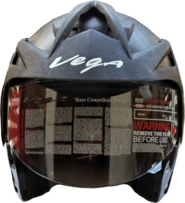 VEGA Crux OF (Open Face) Motorbike Helmet (Black)