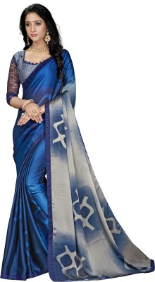 Gaurangi Creation Printed Bollywood Chiffon Saree(Blue, Grey)