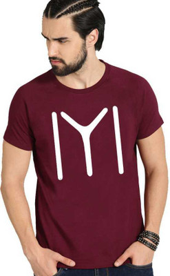WYD Graphic Print Men Round Neck Maroon T-Shirt