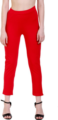 SONA Regular Fit Women Red Trousers