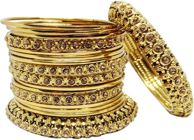 Anahat collection Metal Gold-plated Bangle Set(Pack of 2)