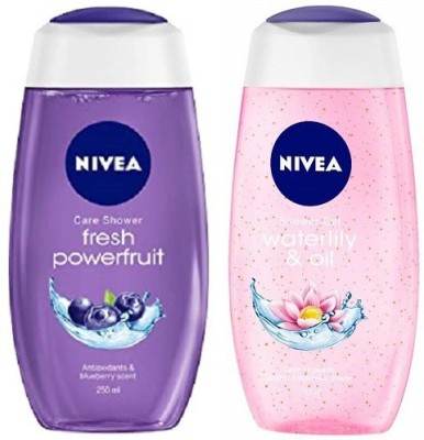 NIVEA Waterlily , Powerfruit Shower Gel 2Pcs S_R0356(2 x 250 ml)