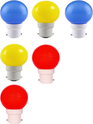 ambert 0.5 W Basic Round B22 LED Bulb(Multicolor, Pack of 6)