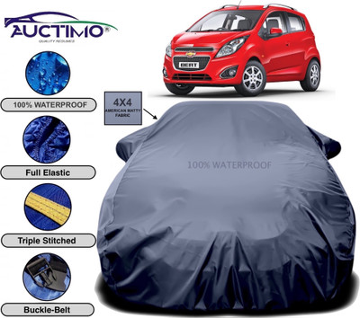 AUCTIMO Car Cover For Chevrolet Beat (With Mirror Pockets)(Grey)