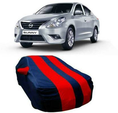 TWONE Car Cover For Nissan Sunny (With Mirror Pockets)(Red, Blue)