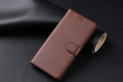 LOWCOST ASM Flip Cover for REDMI NOTE 9 PRO(Brown, Cases with Holder, Pack of: 1)