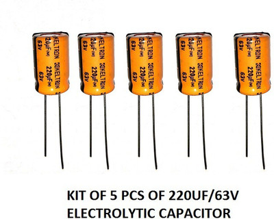 RISARYA 220UF/63V,ELECTROLYTIC CAPACITOR,KIT OF 5PCS Electronic Components Electronic Hobby Kit