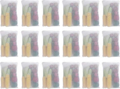 PrettyKrafts mesh Reusable Fridge Storage Bag for Fruits & Vegetables-Set of 18 (Double Layered Mesh)- White Pack of 18 Grocery Bags(White)