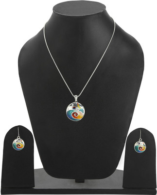 Estele Alloy Rhodium Silver Jewellery Set(Pack of 1)