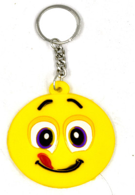 AFH Smiley Face Emoji Rubber Keychain Key Chain