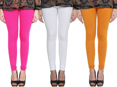 Clarita Churidar  Western Wear Legging(Pink, White, Yellow, Solid)