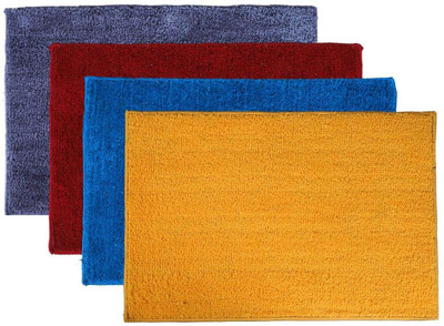 RM Handloom Polyester Door Mat(Multicolor 4, Small, Pack of 4)