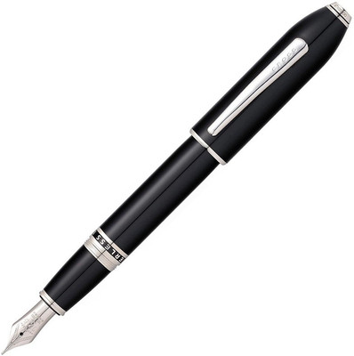 CROSS PEERLESS 125 OBSIDIAN BLACK LACQUER- FINE NIB Fountain Pen(Ink Color - Blue, Black)