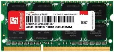 simtronics 4 gb DDR3 laptop 1333 DDR3 4 GB (Single Channel) Laptop (Simmtronics Ram Laptop)(Green)