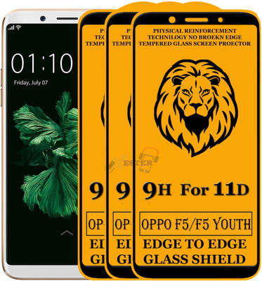 XRENGTH Edge To Edge Tempered Glass for , Oppo F5 Youth(Pack of 3)