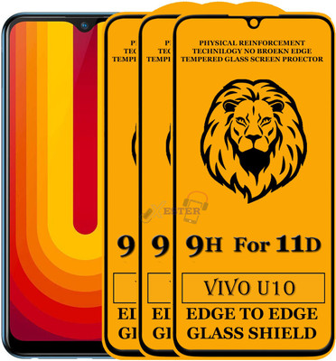 Xester Edge To Edge Tempered Glass for Vivo U10(Pack of 3)