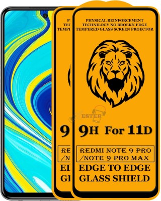 Xester Edge To Edge Tempered Glass for Redmi Note 9 Pro Max(Pack of 2)