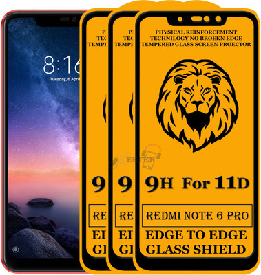 Xester Edge To Edge Tempered Glass for Mi Redmi Note 6 Pro(Pack of 3)
