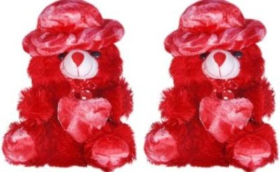 waheguru RED CAP TEDDY 32CM - 32 cm (Red) Pack Of 2  - 38 cm(Red)