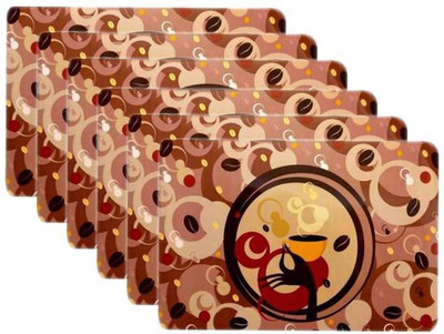 Dakshya Industries Rectangular Pack of 6 Table Placemat(Brown, PVC)