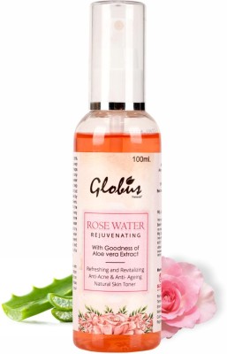 Globus Naturals Rejuvenating Rose Water With Goodness Of Aloe Vera extract 100ml Men & Women(100 ml)