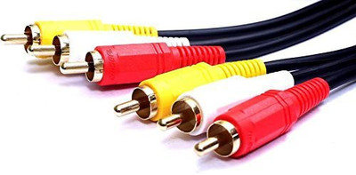 EKAAZ TV-out Cable 3RCA Male to 3RCA Male Stereo Audio Video Cables offers you a convenient way to connect your, TV, LCD, LED with DTH, Set Top Boxes, DVD players, VCR, A/V Receivers, Home Theatre and such devices(Multicolor, For TV, 1.5 m)
