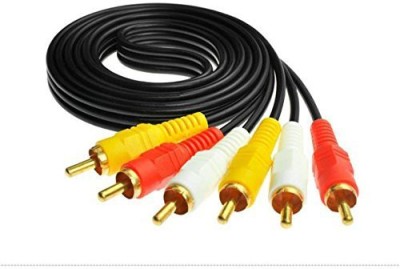 EKAAZ  TV-out Cable 3RCA Male to 3RCA Male Stereo Audio Video Cables offers you a convenient way to connect your, TV, LCD, LED with DTH, Set Top Boxes, DVD players, VCR, A/V Receivers, Home Theatre and such devices9 (5) METER(Multicolor, For TV, 5 m)