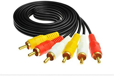 EKAAZ TV-out Cable 3RCA Male to 3RCA Male Stereo Audio Video Cables offers you a convenient way to connect your, TV, LCD, LED with DTH, Set Top Boxes, DVD players, VCR, A/V Receivers, Home Theatre and such devices9 (5) METER(Multicolor, For TV, 5 m)
