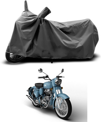 SEBONGO Two Wheeler Cover for Royal Enfield(Classic 350, Grey)