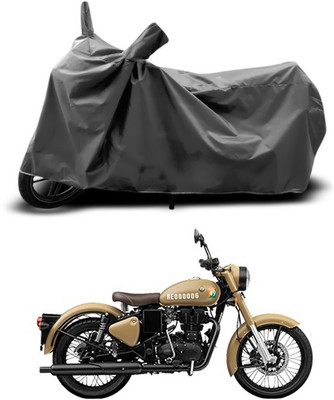 SEBONGO Two Wheeler Cover for Royal Enfield(Classic 350 Signals, Grey)