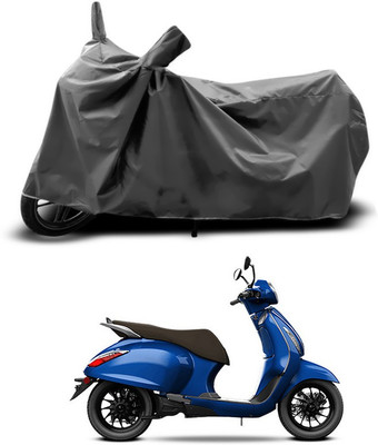 ANTHUB Two Wheeler Cover for Bajaj(Chetak, Grey)