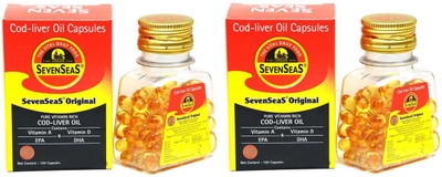 SEVEN SEAS Cod Liver Oil Capsules for Learning Ability, Concentration & Memory (Pack of 2)(2 x 100 No)