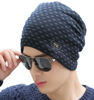 BunnyWave Self Design, Solid, Woven Beanie Cap