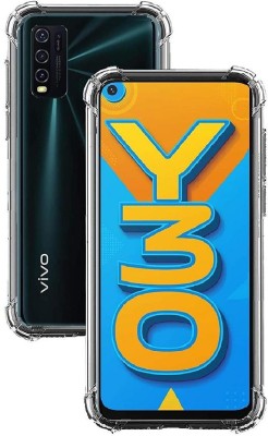 Foncase Back Cover for Vivo Y30, Vivo Y50, Mobile, Plain, Case, Cover(Transparent, Grip Case, Silicon, Pack of: 1)