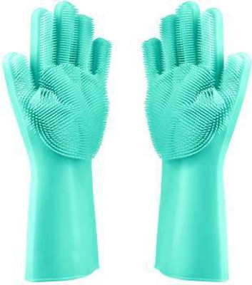 VILOM Magic Silicone Dish Washing Gloves, Silicon Cleaning Gloves, Silicon Hand Gloves for Kitchen Dishwashing and Pet Grooming, Great for Washing Dish, Kitchen, Car, Bathroom (2 Pair) Wet and Dry Glove Set(Free Size Pack of 2) VILOM Magic Silicone Dish Washing Gloves, Silicon Cleaning Gloves, Silicon Hand Gloves for Kitchen Dishwashing and Pet Grooming, Great for Washing Dish, Kitchen, Car, Bathroom (2 Pair) Wet and Dry Glove Set(Free Size Pack of 2)
