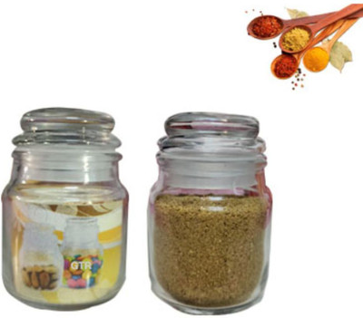 GTR Glass Tea Coffee & Sugar Container  - 100 ml(Pack of 2, Clear)