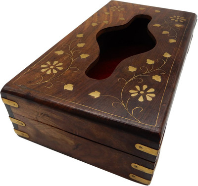 Wooden Mystique 1 Compartments Wood Tissue Holder(Brown)
