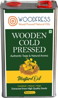 WOODFRESS Wooden Cold Pressed Mustard Oil 5L (Sarson ka Tel / Wood Pressed / Lakdi Ghani) Mustard Oil Tin(5 L)