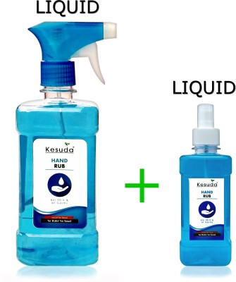 KESUDA 1 Liter LIQUID  Spray with 250ml Mist  Spray(1L+250ml) Hand Rub Bottle(2 x 0.62 L)