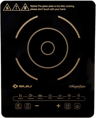 BAJAJ 2000 W Induction Cooktop Touch Panel(Black, Gold, Induction Cooker Black and Gold)