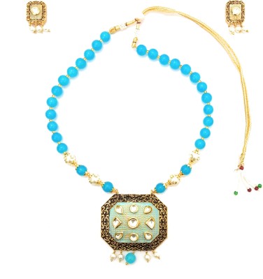 JDDCART Brass, Crystal Blue, Gold Jewellery Set(Pack of 1)