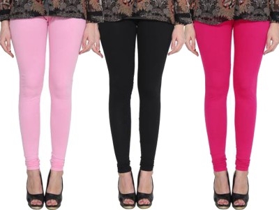 Clarita Churidar  Western Wear Legging(Pink, Black, Pink, Solid)