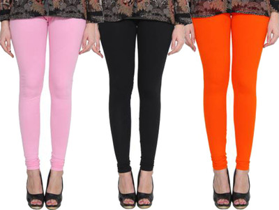 Clarita Churidar  Western Wear Legging(Pink, Black, Orange, Solid)