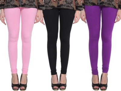 Clarita Churidar  Western Wear Legging(Pink, Black, Purple, Solid)