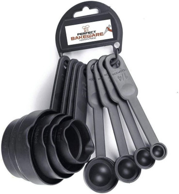 PERFECT BAKEWARE Plastic 8 Pcs Measuring Cups and Spoons Set for Cake Baking Multipurpose Kitchen Tool Measuring Cup Set(240 ml, 120 ml, 60 ml, 30 ml)